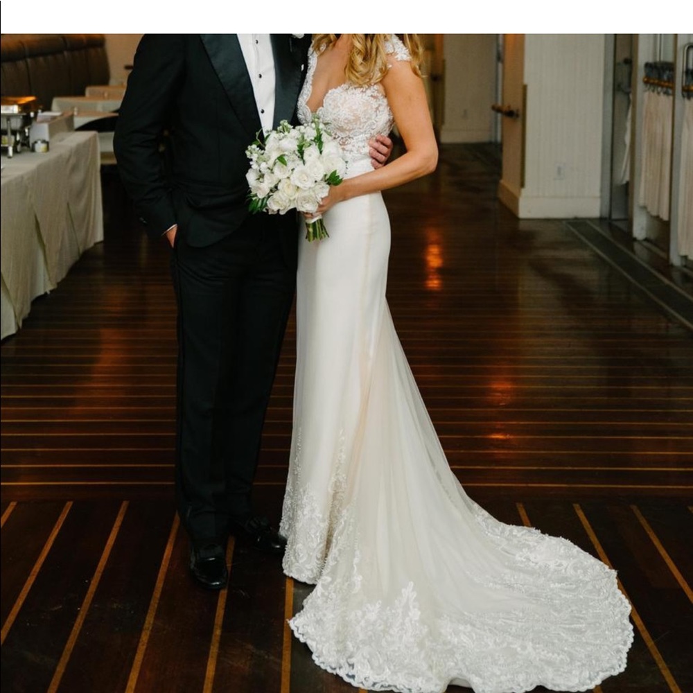 Viero custom wedding gown + veil